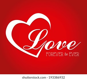 Love design over red background, vector illustration