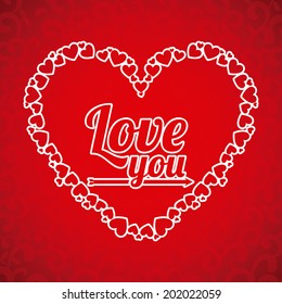 love design over red   background vector illustration