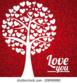 love design over red background vector illustration
