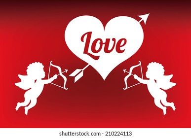 love design over red background vector illustration 