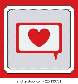 Love design over red background, vector illustration