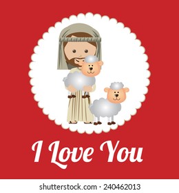 Love design over red background, vector illustration.
