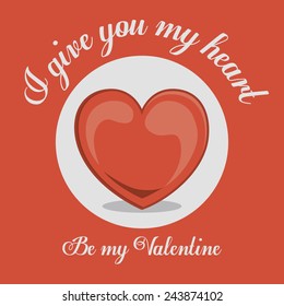 Love design over red background, vector illustration.