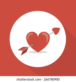 Love design over red background, vector illustration
