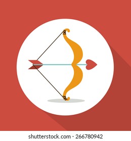 Love design over red background, vector illustration