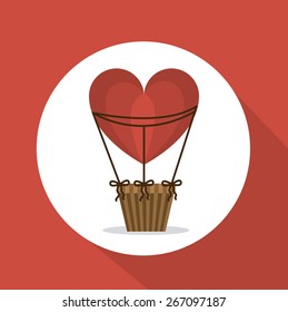 Love design over red background, vector illustration