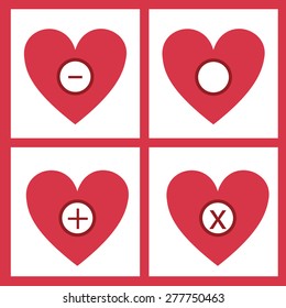 Love design over red background, vector illustration