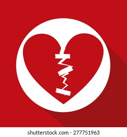 Love design over red background, vector illustration