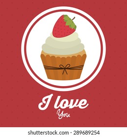 Love design over red background, vector illustration