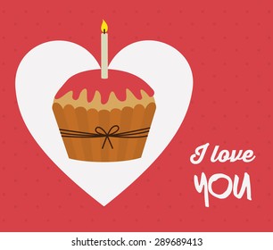 Love design over red background, vector illustration