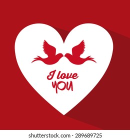 Love design over red background, vector illustration