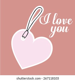 Love design over rosa background, vector illustration