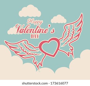 love design over sky  background vector illustration  