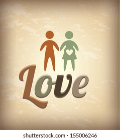 love design over vintage background vector illustration 