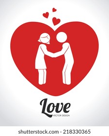 Love design over white background, vector illustration