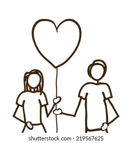 Love design over white background, vector illustration