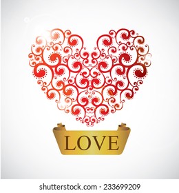 Love design over white background, vector illustration.