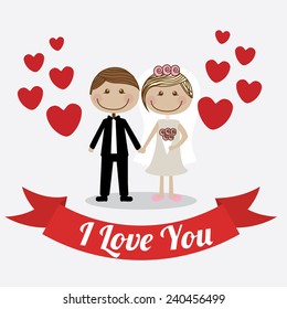 Love design over white background, vector illustration.