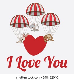 Love design over white background, vector illustration.