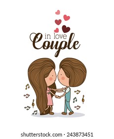 Love design over white background, vector illustration.