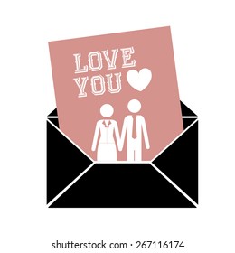 Love design over white background, vector illustration
