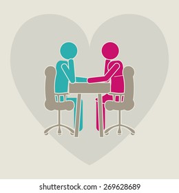 Love design over white background, vector illustration
