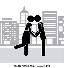 Love design over white background, vector illustration