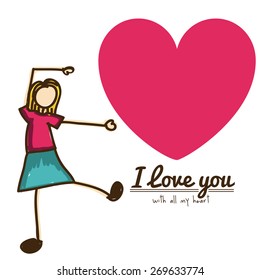 Love design over white background, vector illustration