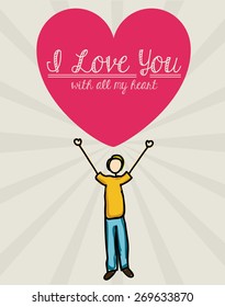 Love design over white background, vector illustration