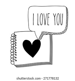 Love design over white background, vector illustration 