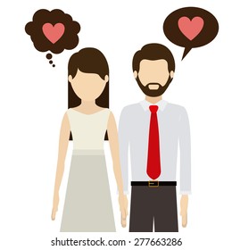 Love design over white background, vector illustration