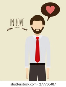 Love design over white background, vector illustration