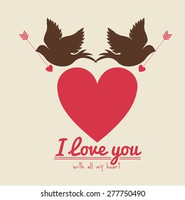 Love design over white background, vector illustration