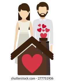 Love design over white background, vector illustration