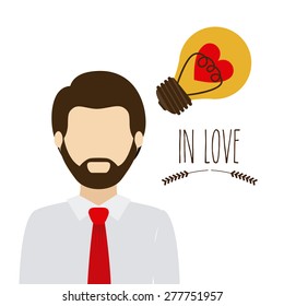 Love design over white background, vector illustration