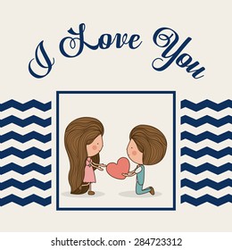 Love design over white background, vector illustration