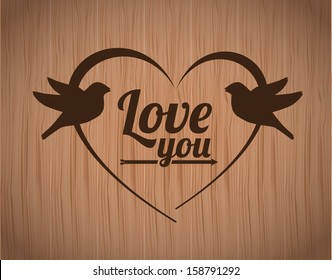 love design over wooden background vector illustration 