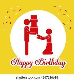 Love design over yellow background, vector illustration