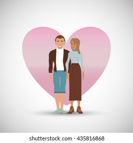 Love design. Romantic icon. Colorfull illustration, vector graph