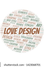Love Design word cloud. Wordcloud made with text only.