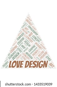 Love Design word cloud. Wordcloud made with text only.