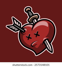 Love Is Destroyed Expression Mascot Vector Illustration is perfect for your brand business