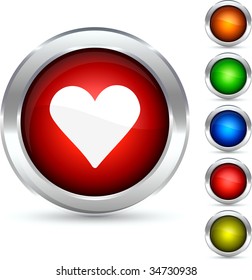 Love detailed button. Vector illustration.