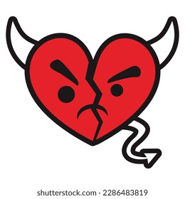 Love Devil Patch V62 Patch Streetwear, Urban Design Red and White Colors Patch Commercial Use