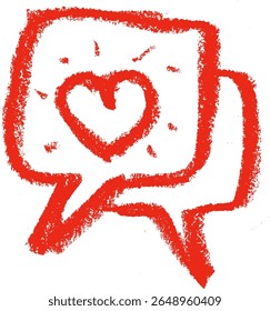 Caixas de Diálogo Amor Romance Relacionado Ícone giz de giz de giz Desenho Vetor
