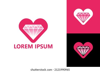 Love diamond logo template design vector