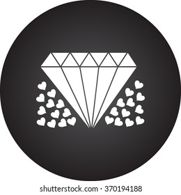 Love diamond simple icon on  background
