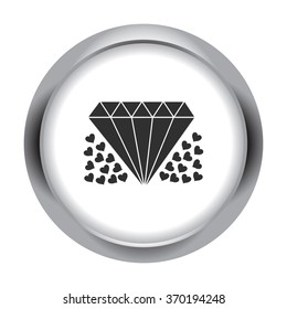 Love diamond simple icon on  background