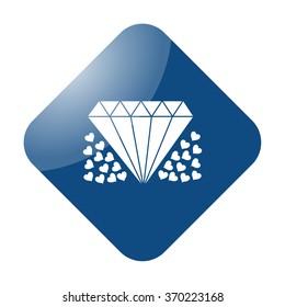 Love diamond simple icon on colorful background