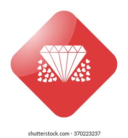 Love diamond simple icon on colorful background